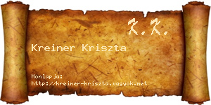 Kreiner Kriszta névjegykártya